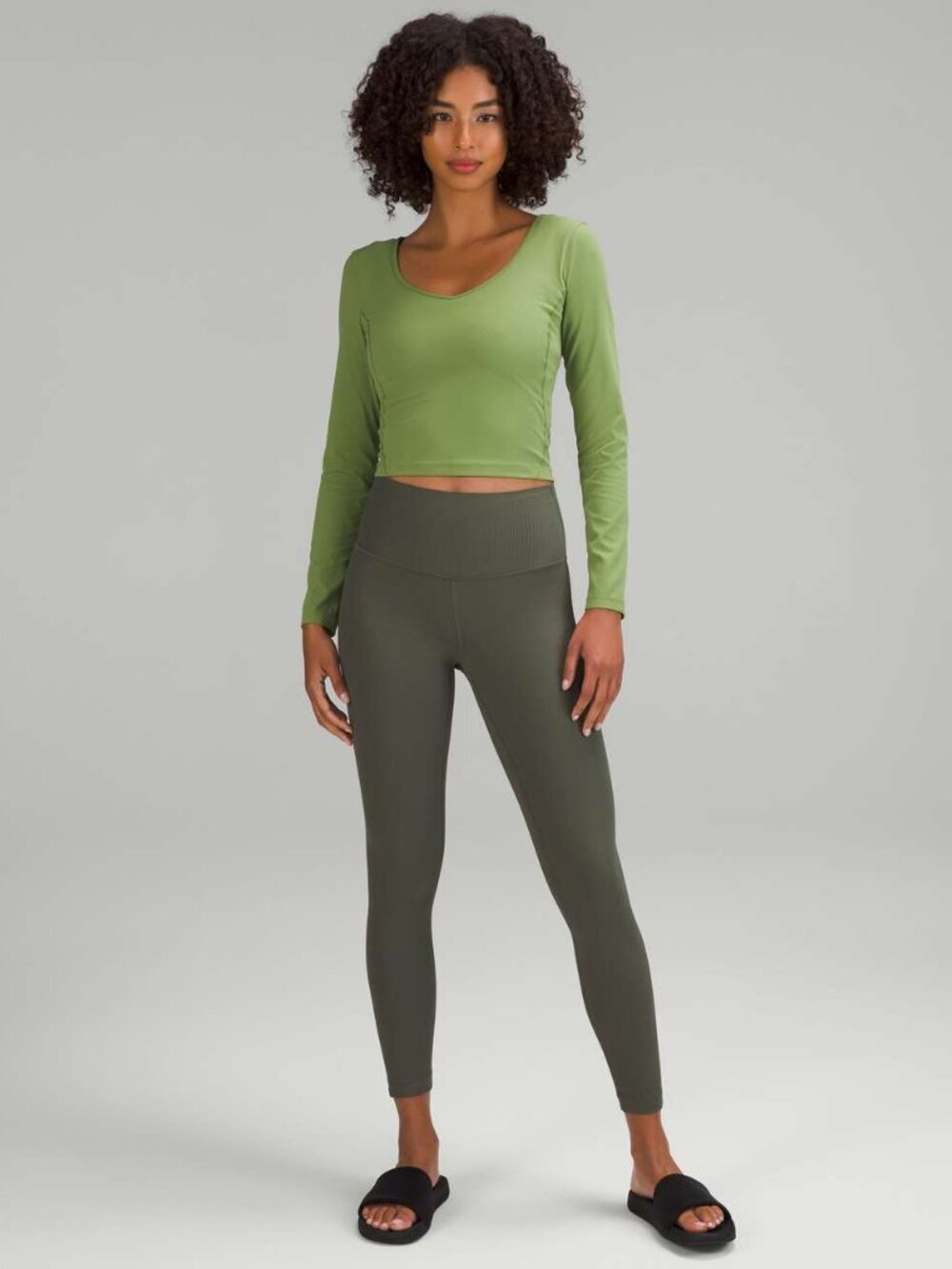 Lululemon Align Ribbed High-Rise Pant 25" Army Green Size 2